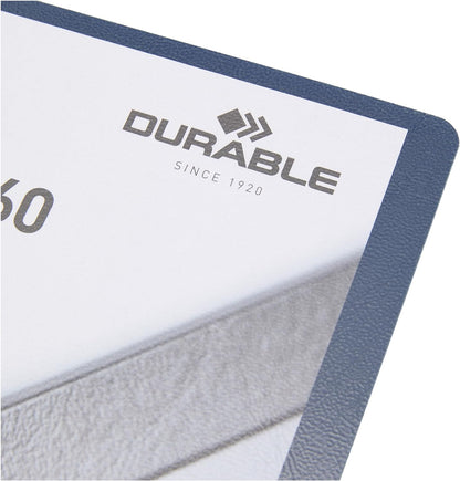 Durable DURAClip 60 A4 Clip Folder | Holds Up to 60 Sheets of A4 Paper | Robust Metal Sprung Clip | Pack of 25 Midnight Blue Coloured Files