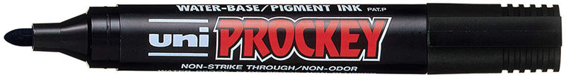 Uni-ball Prockey Permanent Marker with Bullet Tip - Black (Pack of 12