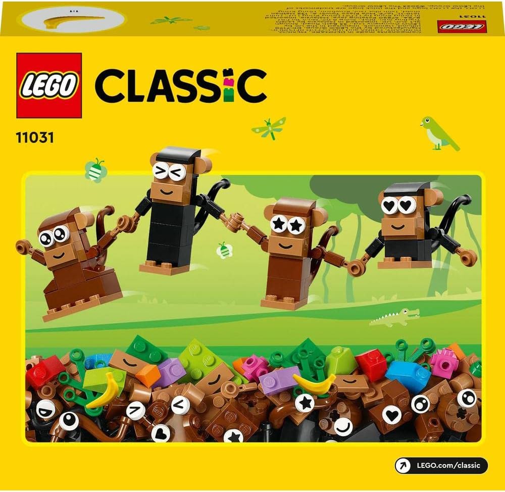 LEGO 11031 Classic Creative Monkey Fun Creative Play With 4 Buildable Monkeys Ideal for Young Builders 5+ 135 Pieces