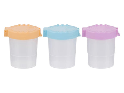 Brush Cleaning Container, 3 Pieces, 8.2 x 8.9 x 9.9 cm