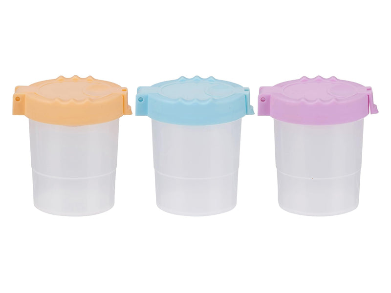 Brush Cleaning Container, 3 Pieces, 8.2 x 8.9 x 9.9 cm