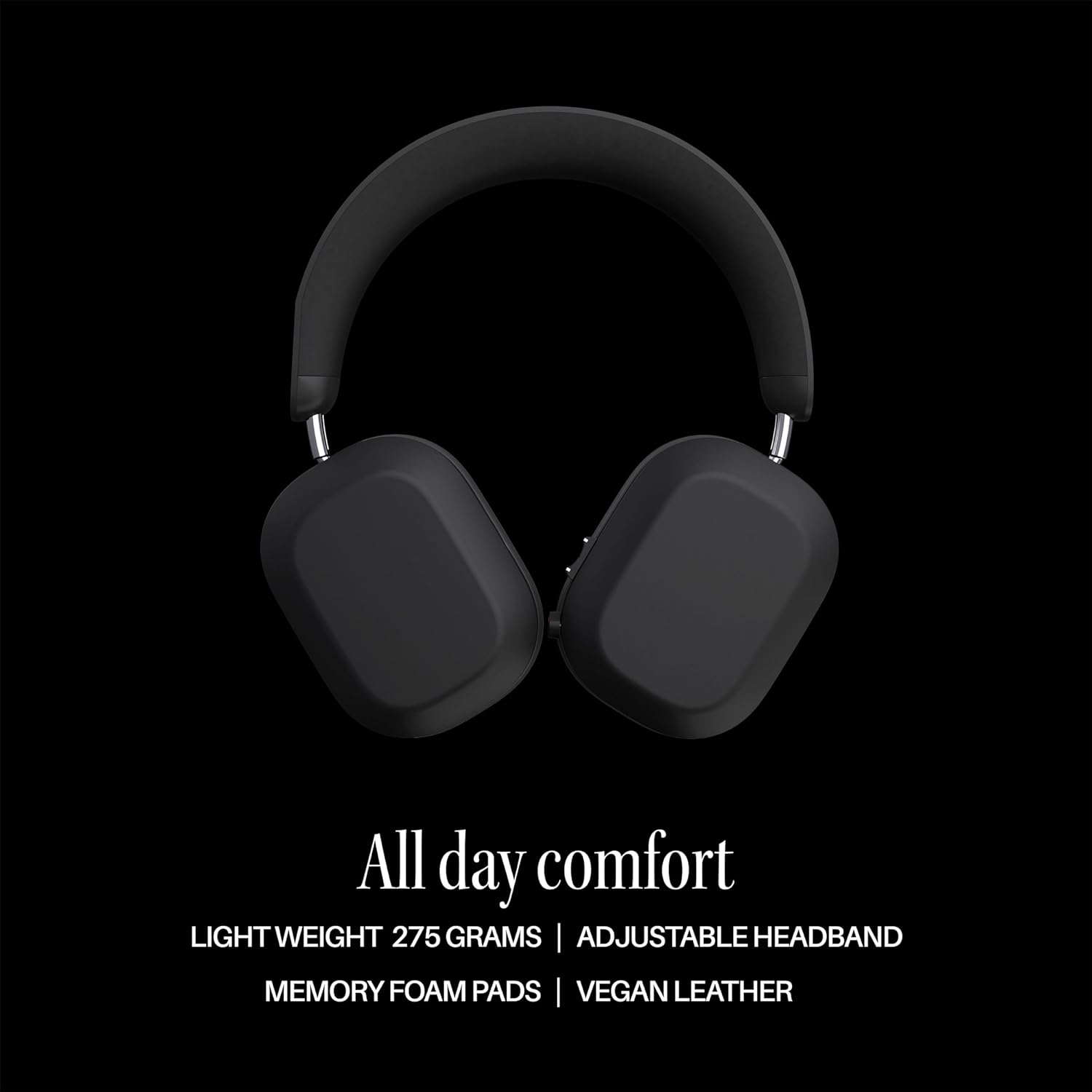 Defunc Mondo Over-Ears Wireless Headphones with Optional Cable - 45H of Active Play Time - Bluetooth - Dual ENC Microphones and Drivers (Black