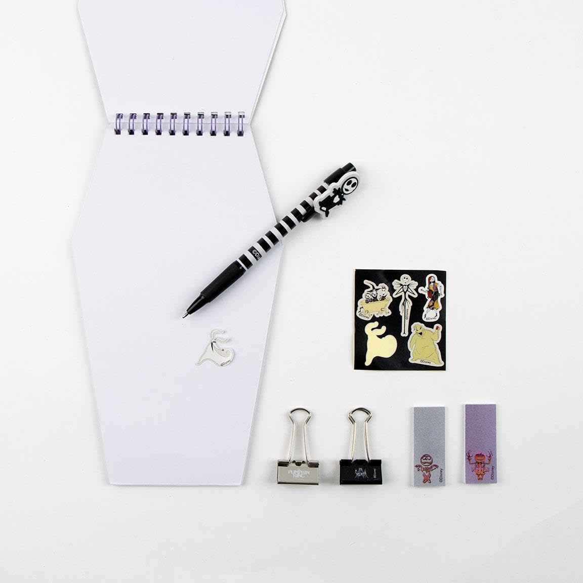 CERDÁ LIFE´S LITTLE MOMENTS Nightmare Before Christmas Stationery Set - Includes Notebook, Pen, Stickers, Notes and Tweezers - Stationery Accessories - Original Product Designed in Spain