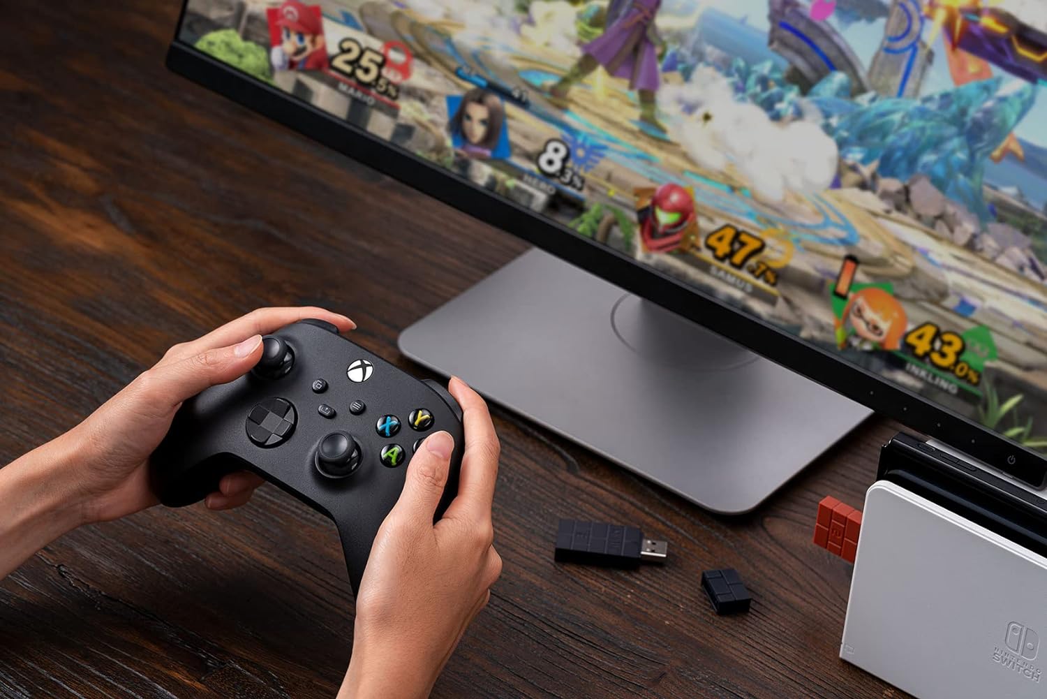 8Bitdo Wireless USB Adapter 2 for Switch, Windows, Mac & Raspberry Pi Compatible with Xbox Series X & S Controller, Xbox One Bluetooth Controller, Switch Pro and PS5 Controller