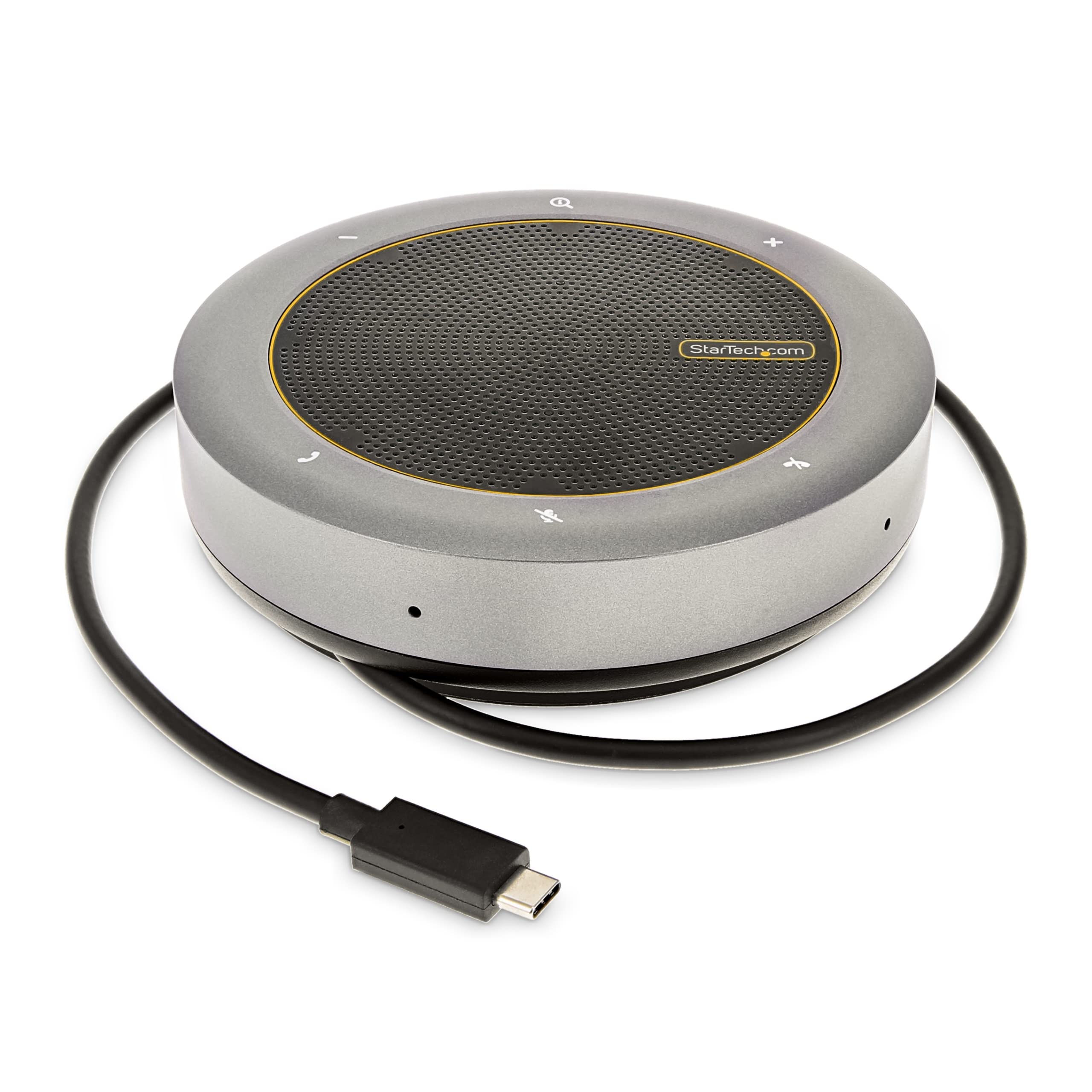 StarTech.com USB-C Speakerphone Docking Station, Mini Portable Conference Speaker and Audio Dock, USB-C to VGA/4K HDMI, 2x USB-A Hub, Mic/Speaker, Teams/Zoom/Softphone Speakerphone (DKTBRSPMPD