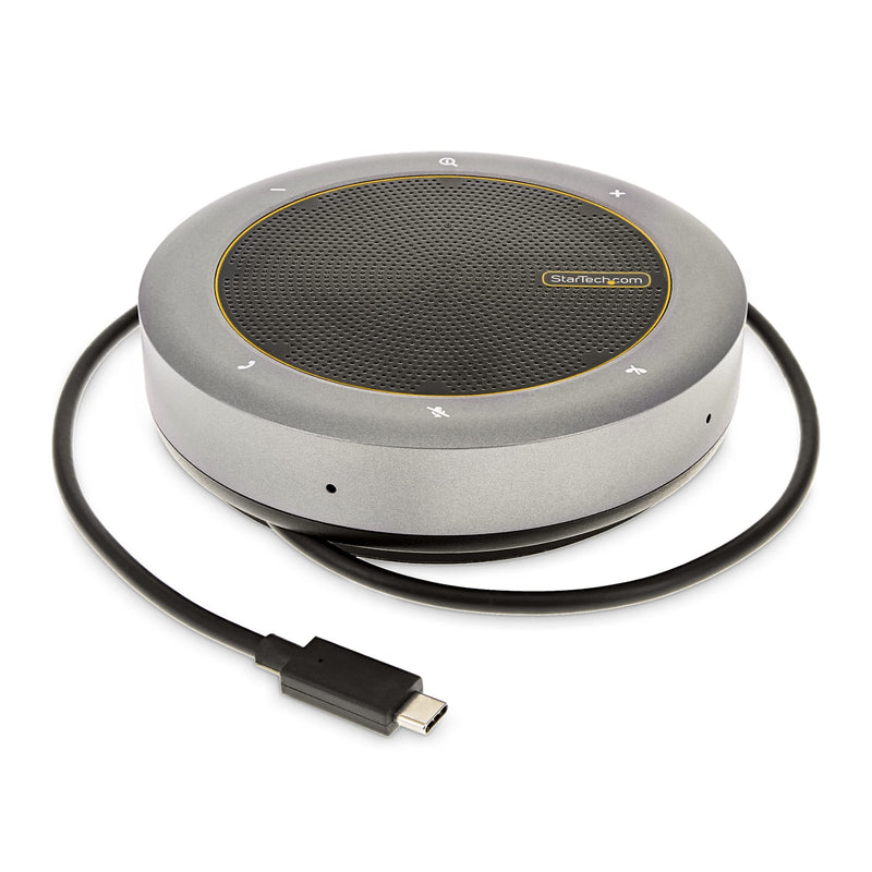 StarTech.com USB-C Speakerphone Docking Station, Mini Portable Conference Speaker and Audio Dock, USB-C to VGA/4K HDMI, 2x USB-A Hub, Mic/Speaker, Teams/Zoom/Softphone Speakerphone (DKTBRSPMPD