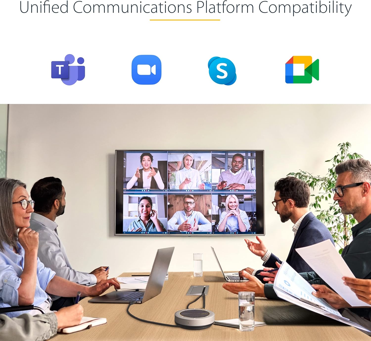 StarTech.com USB-C Speakerphone Docking Station, Mini Portable Conference Speaker and Audio Dock, USB-C to VGA/4K HDMI, 2x USB-A Hub, Mic/Speaker, Teams/Zoom/Softphone Speakerphone (DKTBRSPMPD