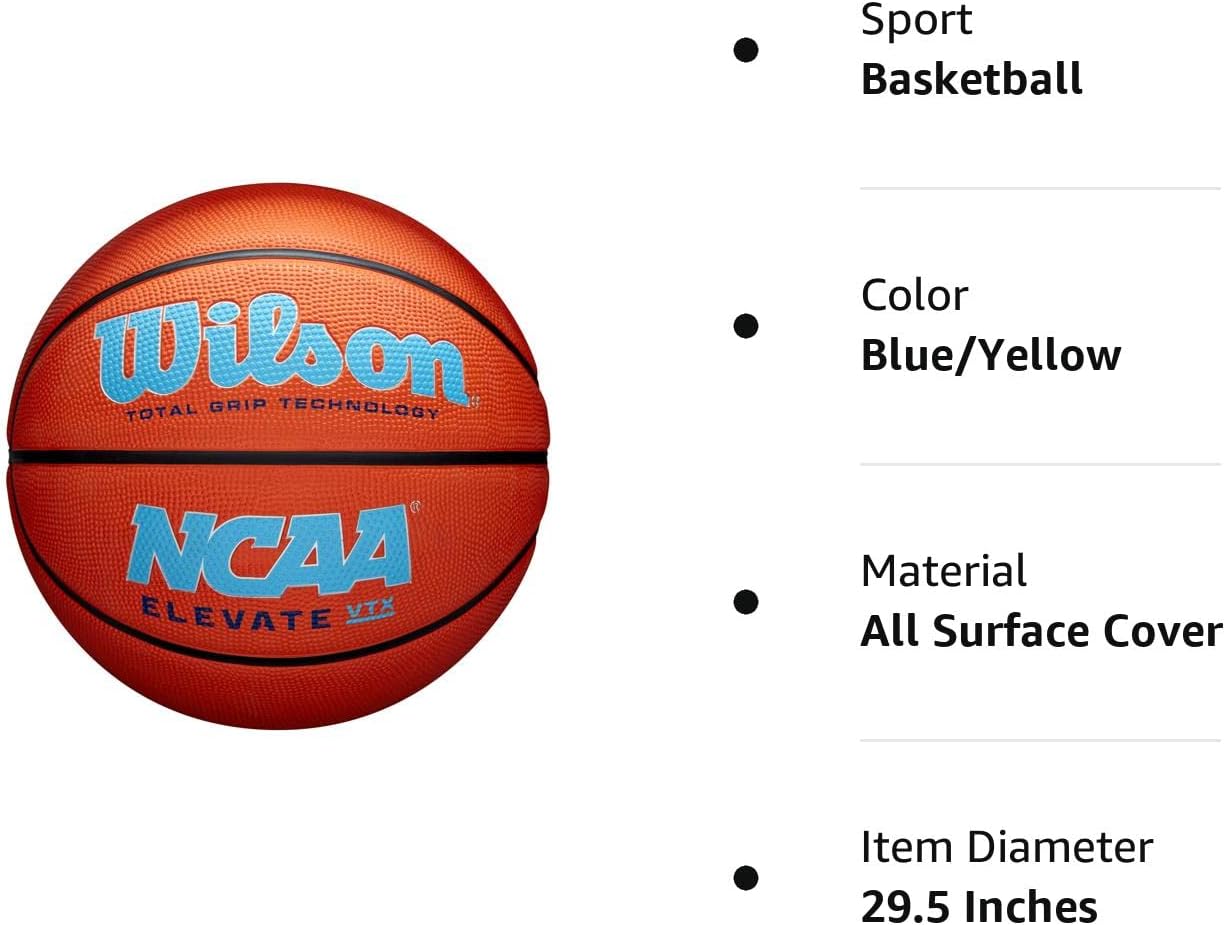 Wilson NCAA Elevate Vtx Basketball, Unisex Adulto