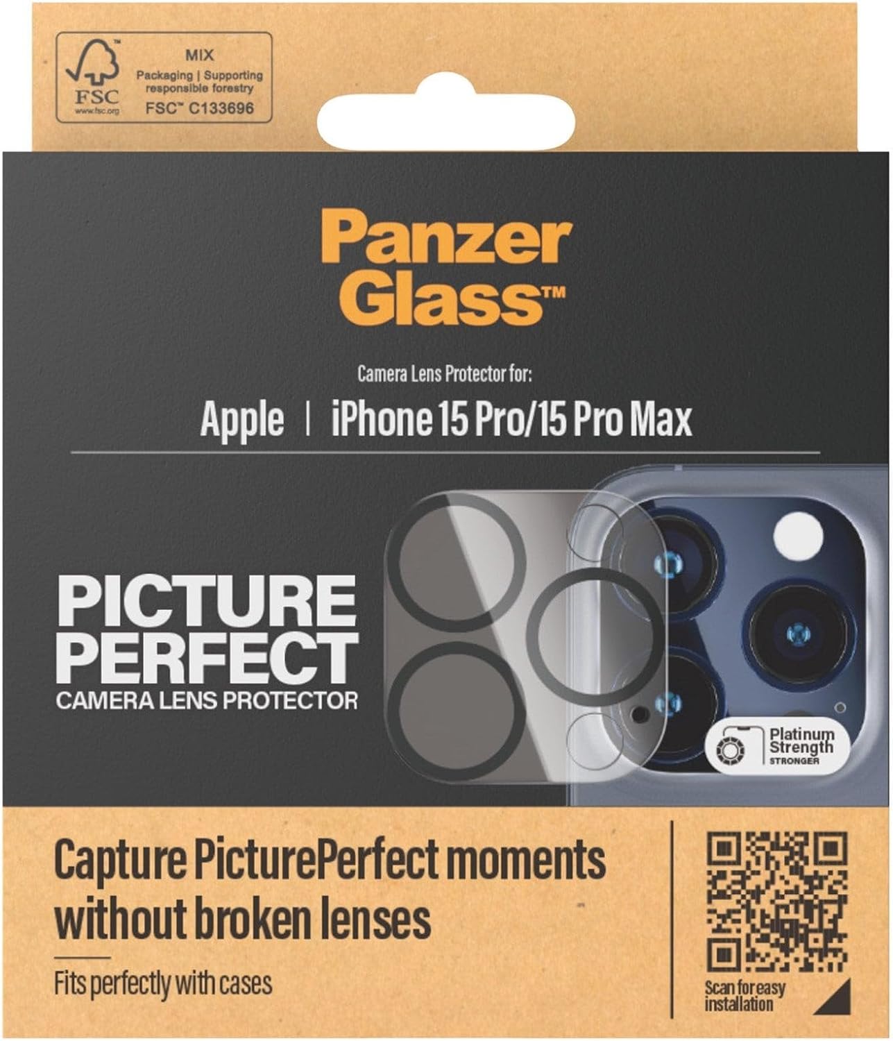 PanzerGlass Picture Perfect Lens Protector for iPhone 15 Pro/iPhone 15 Pro Max