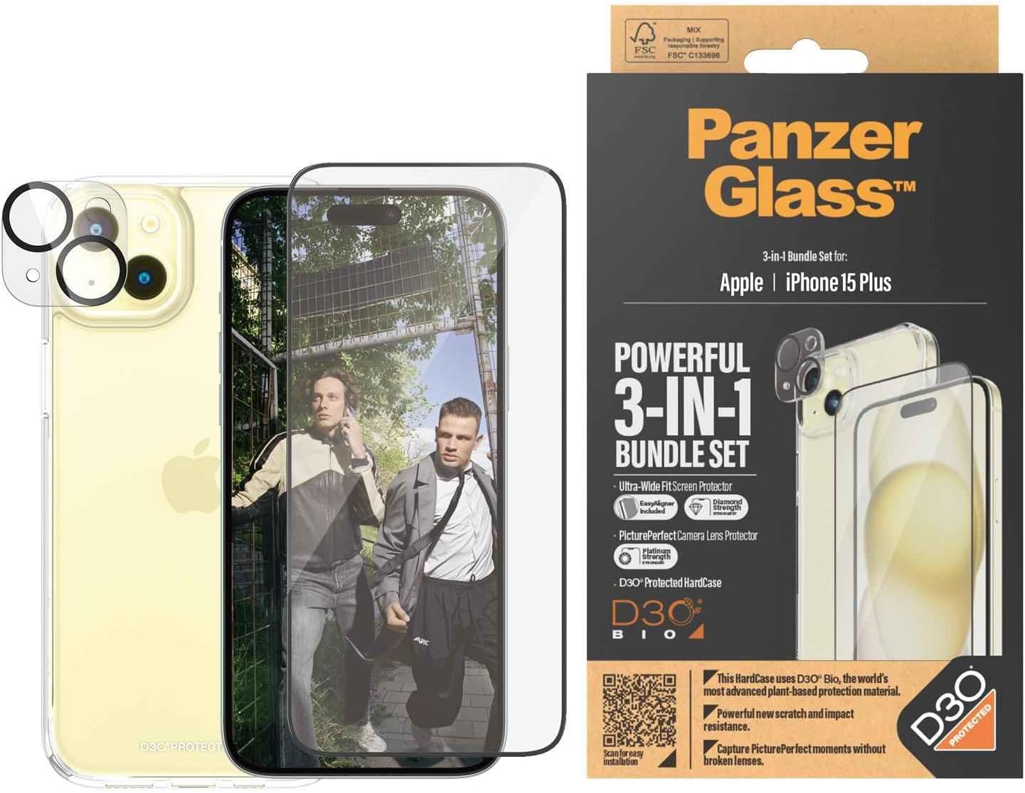 PanzerGlass 3-in-1-Pack iPhone 15 Plus
