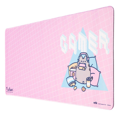 Grupo Erik Pusheen Rose Collection XXL Mouse Mat Desk Pad 31.5 x 13.78 Inch Non-Slip Rubber Base, Gaming, Keyboard Mouse Mat - Pusheen Gifts - Pink Mouse Mat - Pink Mouse Pad - Pink Gaming