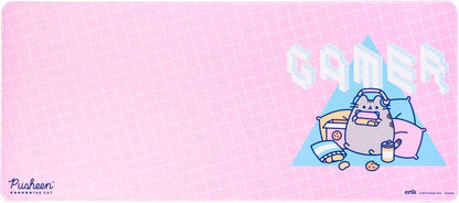 Grupo Erik Pusheen Rose Collection XXL Mouse Mat Desk Pad 31.5 x 13.78 Inch Non-Slip Rubber Base, Gaming, Keyboard Mouse Mat - Pusheen Gifts - Pink Mouse Mat - Pink Mouse Pad - Pink Gaming