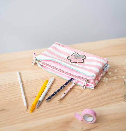 Erik - Pusheen Triple Pocket Pencil Case Triple Pocket White / Pink