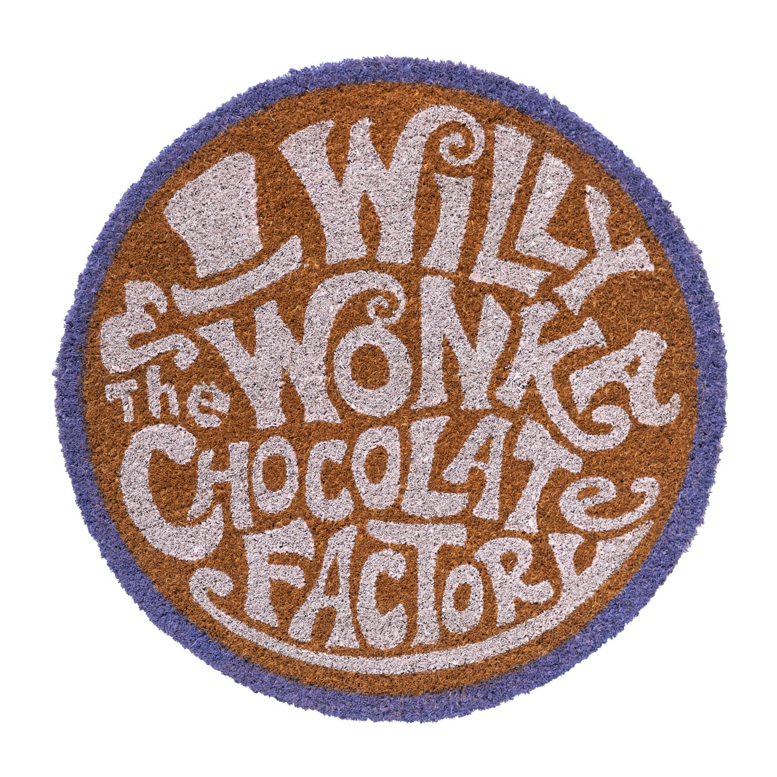 Grupo Erik Kokosmatte Fußmatte Willy Wonka Wonka Schokolade Schmutzfangmatte 60x40 - Fußabtreter Außen und Fußmatte Innen - Türvorleger mit Offizieller Lizenz 60x40 cm Lila