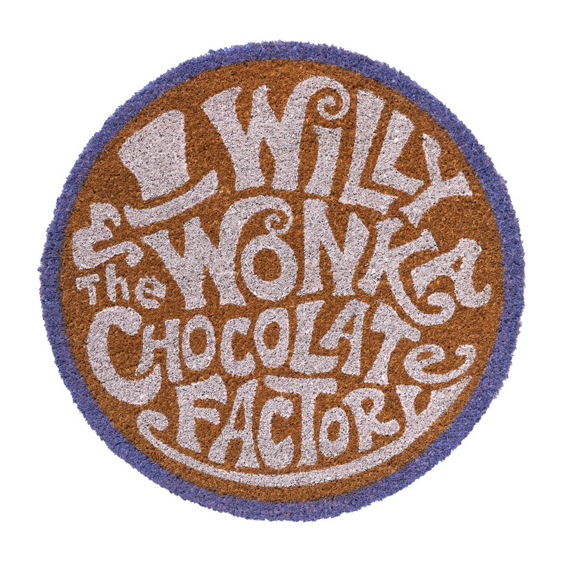 Grupo Erik Kokosmatte Fußmatte Willy Wonka Wonka Schokolade Schmutzfangmatte 60x40 - Fußabtreter Außen und Fußmatte Innen - Türvorleger mit Offizieller Lizenz 60x40 cm Lila