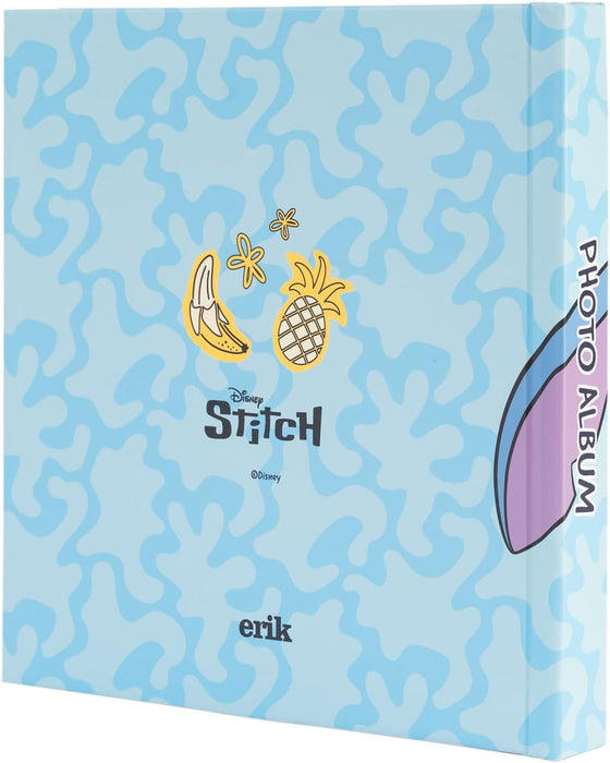 Grupo Erik Fotoalbum zum Selbstgestalten Disney Stitch Tropical - Scrapbook Weiße Seiten - Fotoalbum Klein 16x16 cm - Photoalbum 24 selbstklebend Seiten Blau