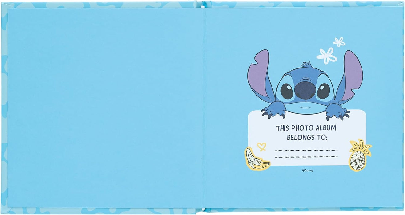 Grupo Erik Fotoalbum zum Selbstgestalten Disney Stitch Tropical - Scrapbook Weiße Seiten - Fotoalbum Klein 16x16 cm - Photoalbum 24 selbstklebend Seiten Blau