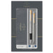 Parker Jotter Duo Gift Set with Ballpoint Pen & Fountain Pen, Stainless Steel with Gold Trim, Blue Ink Refill & Cartridges, Gift Box