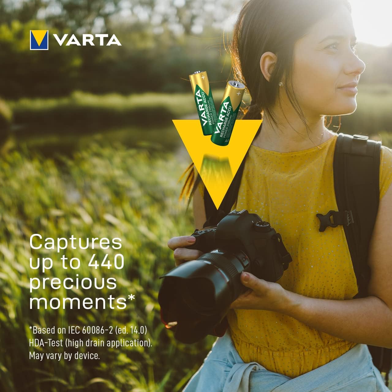 VARTA 1213 Recharge Accu Power, Ready-To-use pre-charged AA Mignon NiMH rechargeable battery (2-pack, 2100 mAh) - without memory effect AA, 2100 mAh Single 2 Count (Pack of 1