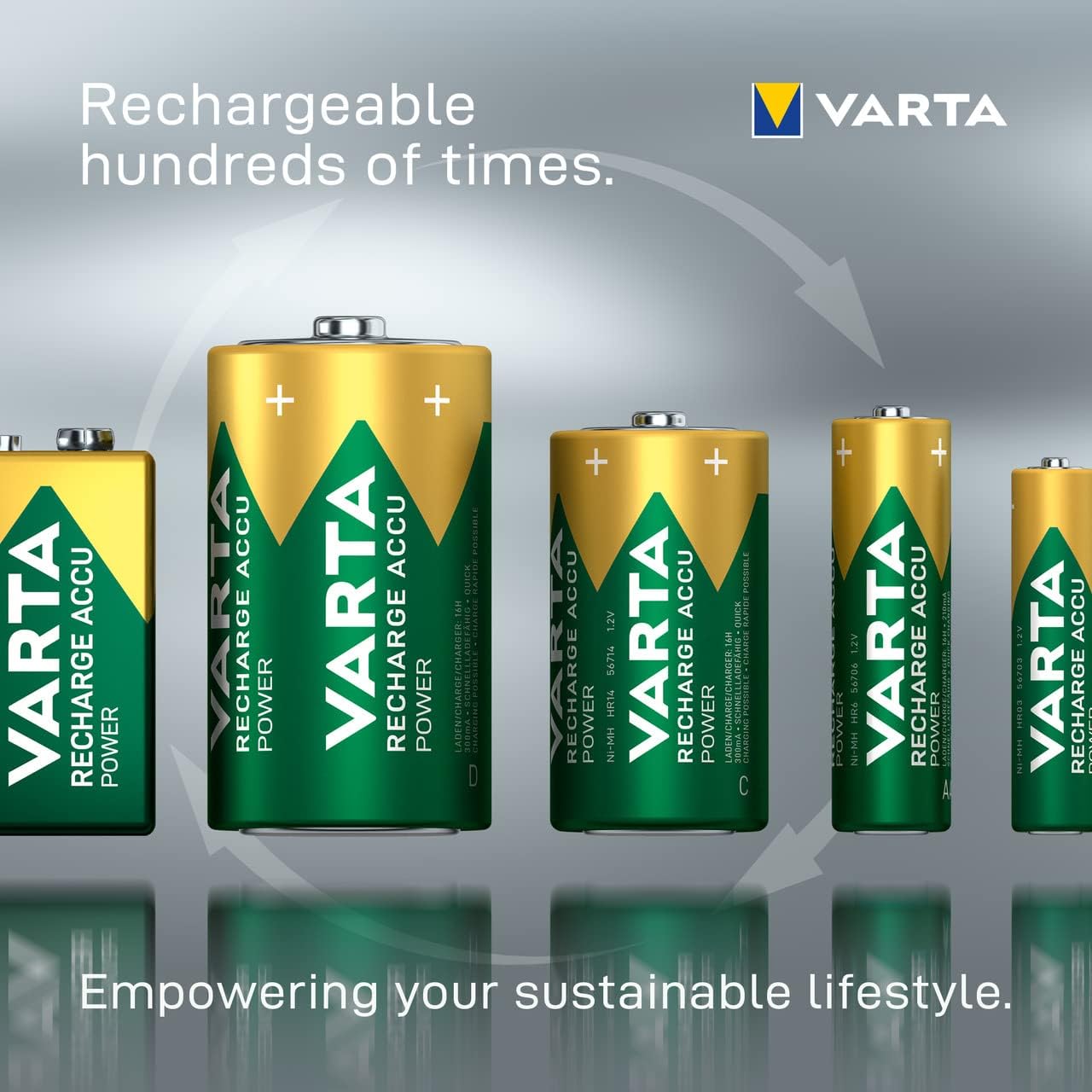 VARTA 1213 Recharge Accu Power, Ready-To-use pre-charged AA Mignon NiMH rechargeable battery (2-pack, 2100 mAh) - without memory effect AA, 2100 mAh Single 2 Count (Pack of 1