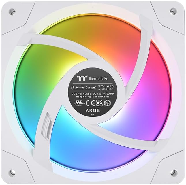 140mm Thermaltake SWAFAN EX14 ARGB PC Cooling Fan White TT Premium Edition 3 Fan Pack