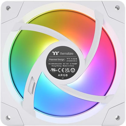 140mm Thermaltake SWAFAN EX14 ARGB PC Cooling Fan White TT Premium Edition 3 Fan Pack