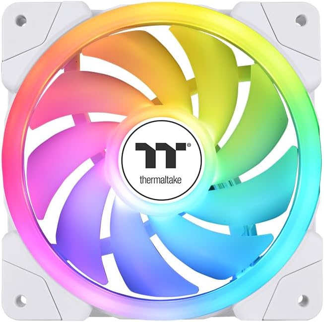 140mm Thermaltake SWAFAN EX14 ARGB PC Cooling Fan White TT Premium Edition 3 Fan Pack