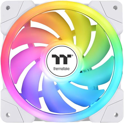 140mm Thermaltake SWAFAN EX14 ARGB PC Cooling Fan White TT Premium Edition 3 Fan Pack