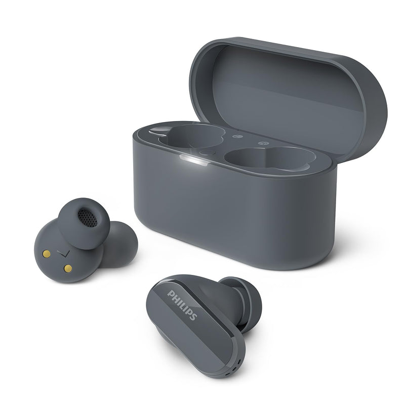 PHILIPS TAT3508BK True Wireless Bluetooth Noise Cancelling In-Ear Headphones with Mic | Natural Sounding Silicone Earbuds | Up To 21 Hours Play Time | IPX4 Water Resistant | Black