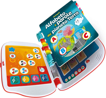 Clementoni - 16647 - Sapientino - Girapagina, The Alphabet of Planet Earth - Educational and Interactive Book to Stimulate Interest in Reading, for Children from 4 Years (Italian Game