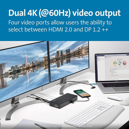 Kensington SD4781P Dual USB-C & USB-A 4K Dockingstation, bis zu 100W Leistung, 6X USB Ports & 2X HDMI 2.0, hergestellt aus 73% recyceltem Material, kompatibel mit Windows, macOS & ChromeOS (K33603EU