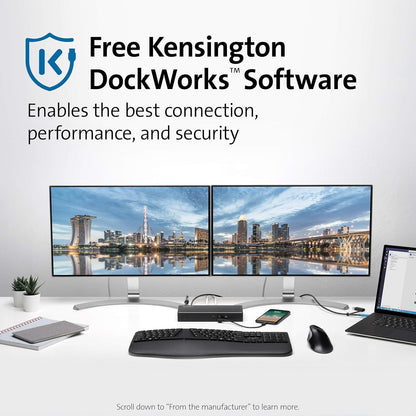 Kensington SD4781P Dual USB-C & USB-A 4K Dockingstation, bis zu 100W Leistung, 6X USB Ports & 2X HDMI 2.0, hergestellt aus 73% recyceltem Material, kompatibel mit Windows, macOS & ChromeOS (K33603EU