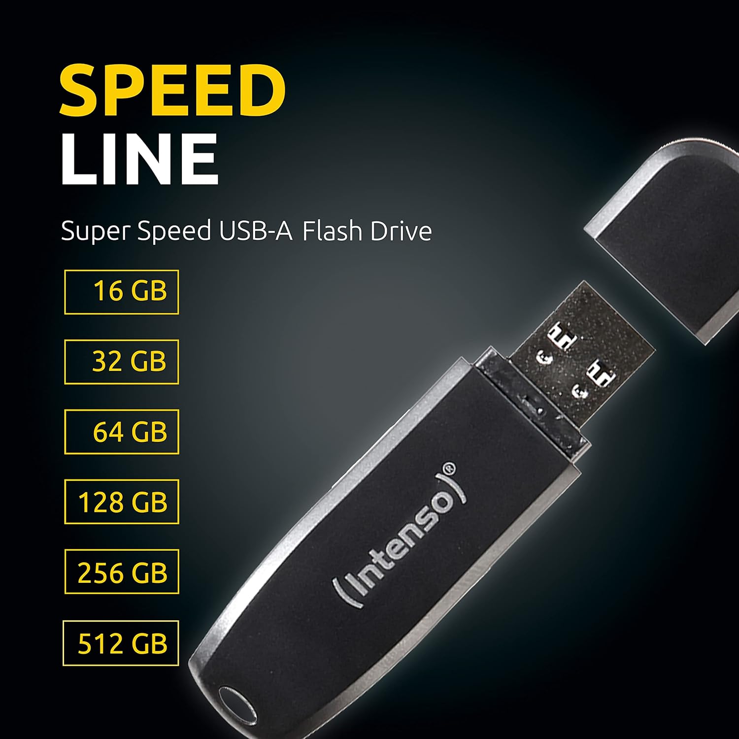 Intenso Speed Line - 512GB Speicherstick - USB-Stick 3.2 Gen 1x1, schwarz