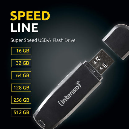 Intenso Speed Line - 512GB Speicherstick - USB-Stick 3.2 Gen 1x1, schwarz