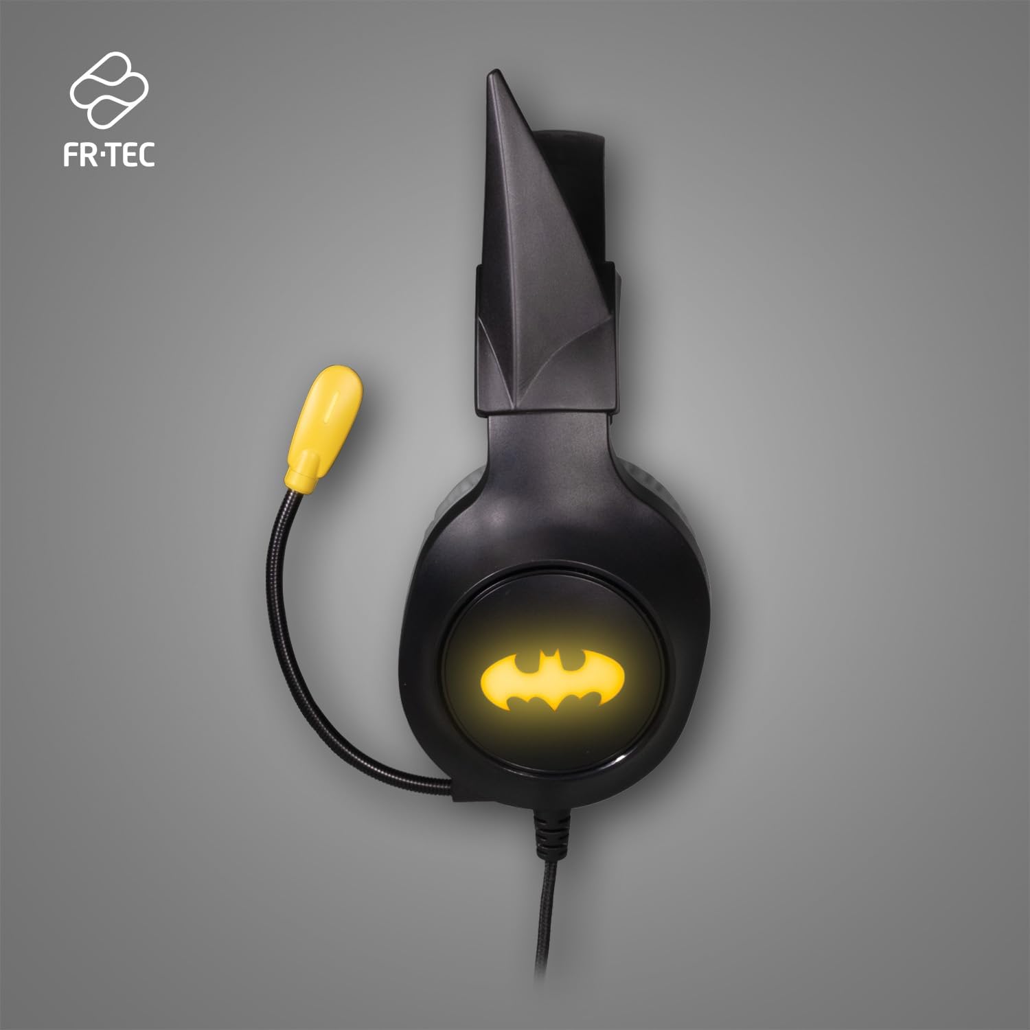 FRTEC Batman Gaming Headset with Detachable Dark Knight Ears, Cable and RGB LED Light for Playstation 5, PS4, Xbox Series X/S, Xbox One, Nintendo Switch, PC, Mac