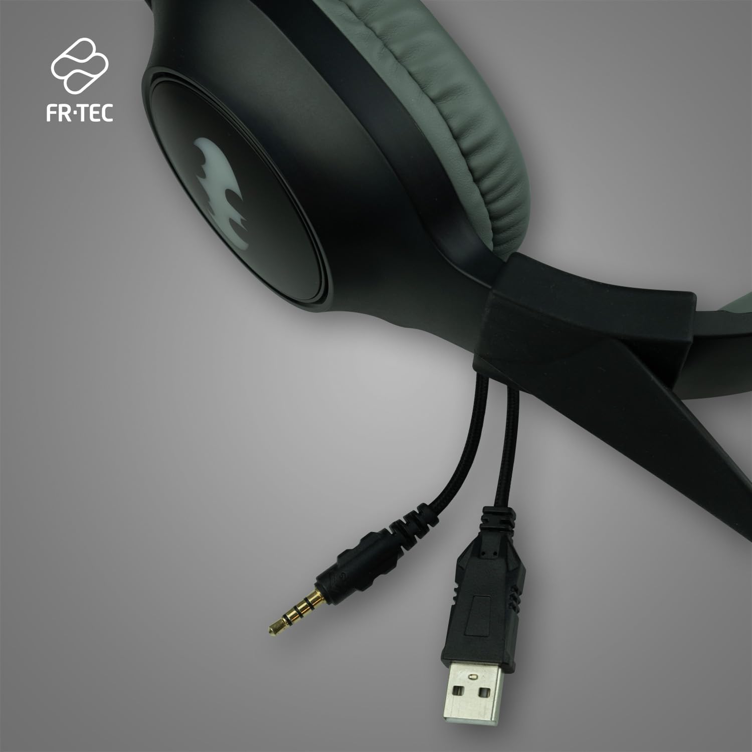 FRTEC Batman Gaming Headset with Detachable Dark Knight Ears, Cable and RGB LED Light for Playstation 5, PS4, Xbox Series X/S, Xbox One, Nintendo Switch, PC, Mac