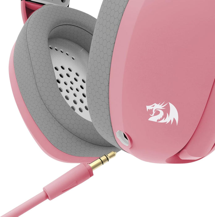 Redragon H848 Bluetooth Wireless Gaming Headset - Lightweight - 7.1 Surround Sound - 40MM Drivers - Detachable Microphone - Multi Platforms for PC, PS5/4/3, Switch, Mobile, Pink