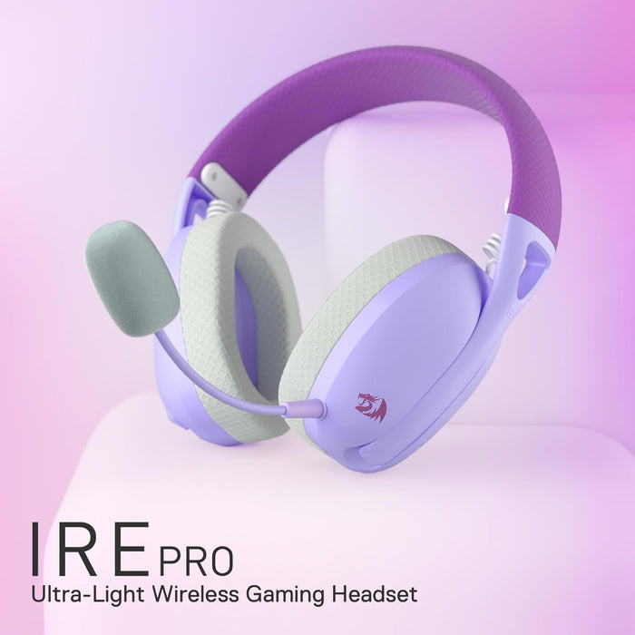 Redragon H848 Bluetooth Wireless Gaming Headset - Lightweight - 7.1 Surround Sound - 40MM Drivers - Detachable Microphone - Multi Platforms for PC, PS5/4/3, Switch, Mobile, Purple
