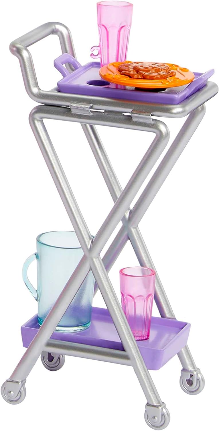 Barbie Vorratskammer Spielset Puppe mit über 25 Teilen und Küchenaccessoires - Perfekt für Junge Gourmets und Geschenk für Kinder ab 3 Jahren, HJV38