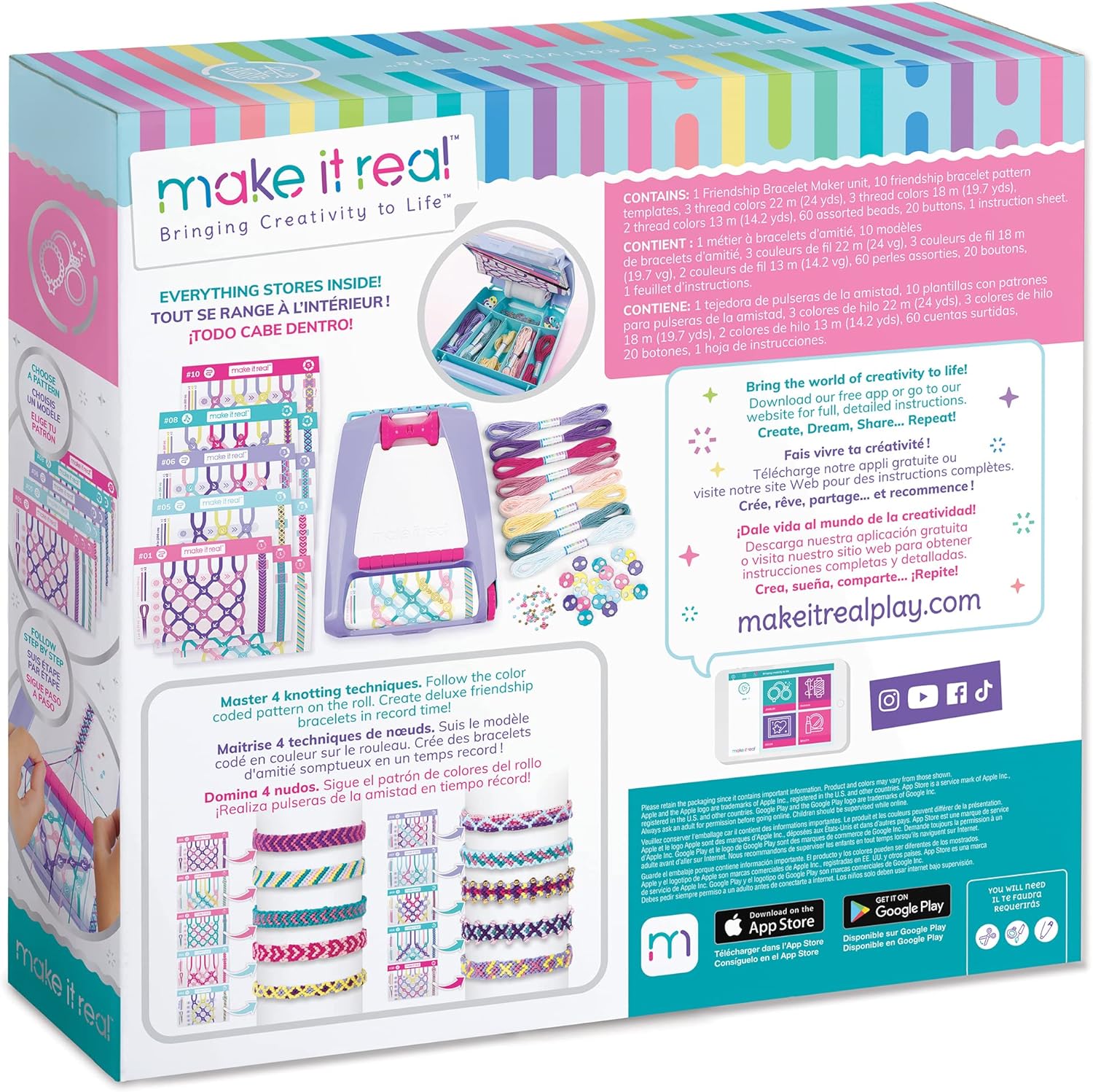 Make It Real 1457 Friendship Bracelet Maker Craft Kit, Multi