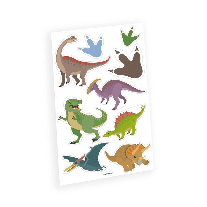 Amscan 9903984 Adhesive Tattoos Happy Dinosaur, Pack of 9, Party Bags, Children's Birthday Parties