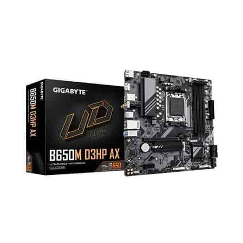 Gigabyte B650M D3HP AX Motherboard - Supports AMD AM5 CPUs, 5+2+2 Phases Digital VRM, up to 7600MHz DDR5 (OC), 2xPCIe 4.0 M.2, Wi-Fi 6E, 2.5GbE LAN, USB 3.2 Gen 1
