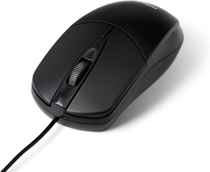 Nilox MOUSB1011 Mouse USB con Sensore Ottico Alta Precisione 1200 DPI e 3 Pulsanti, Cavo 1,6 metri, Compatibile con Windows/Linux/Mac