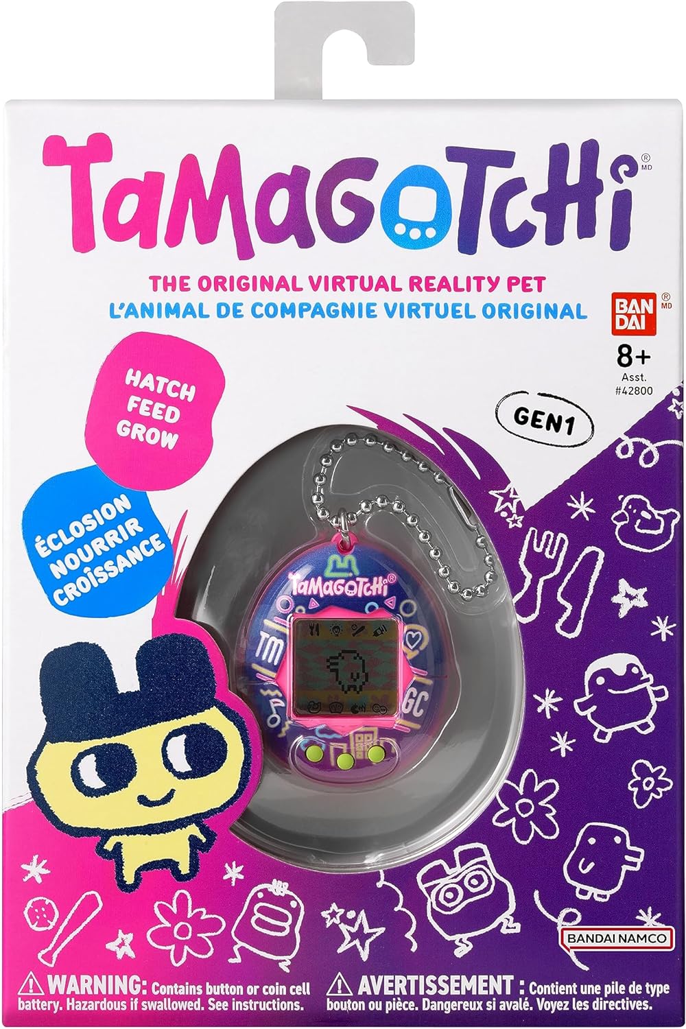 TAMAGOTCHI Bandai Original Neon Lights Digital Pet | Nurture And Raise The Original Electronic Pet Japanese Kids Toys For Girls And Boys Make Great 90s Retro Gifts