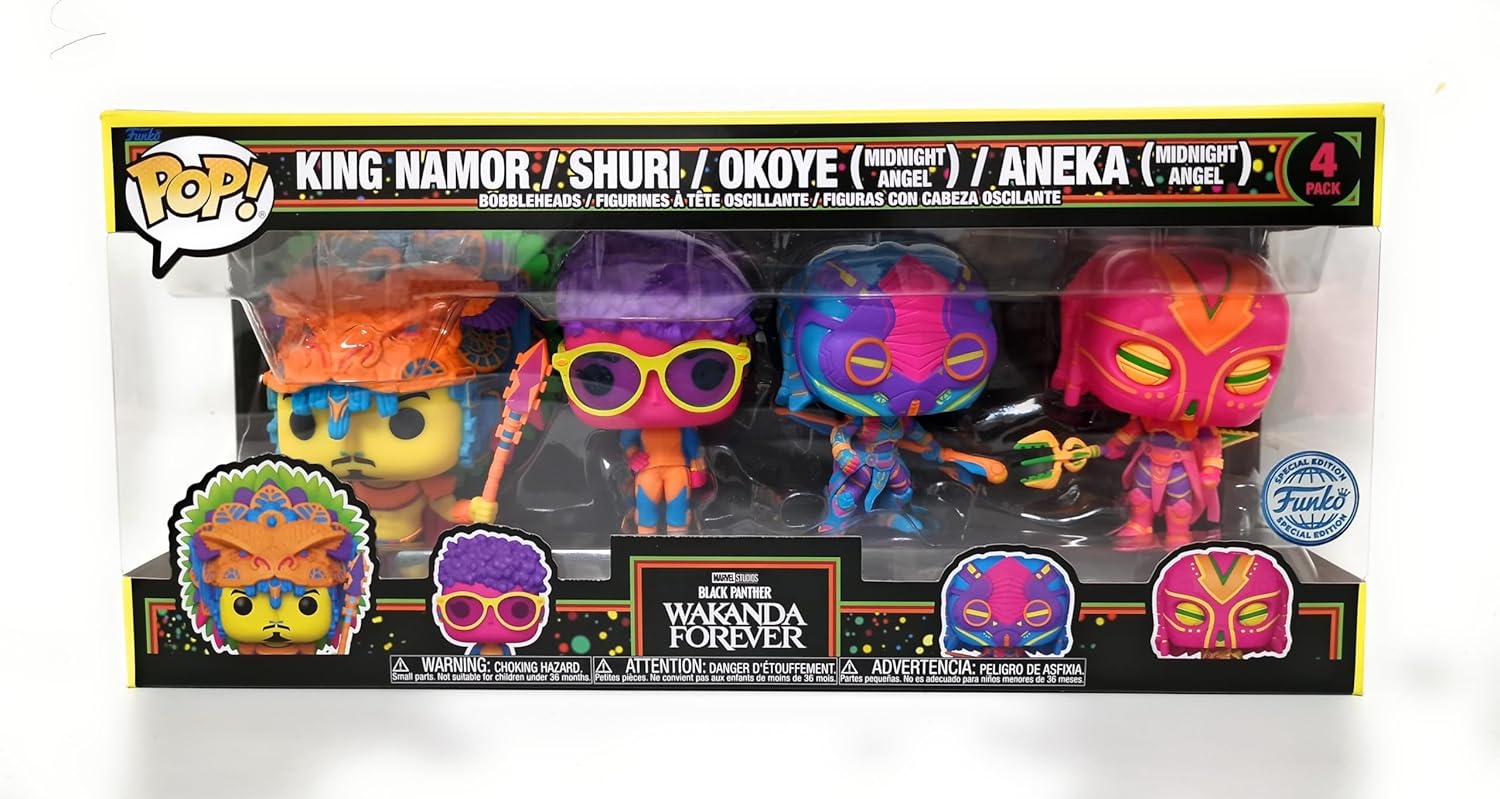Marvel pack 4 figurines POP! Movies Vinyl Black Panther Wakanda Forever S2 9 cm