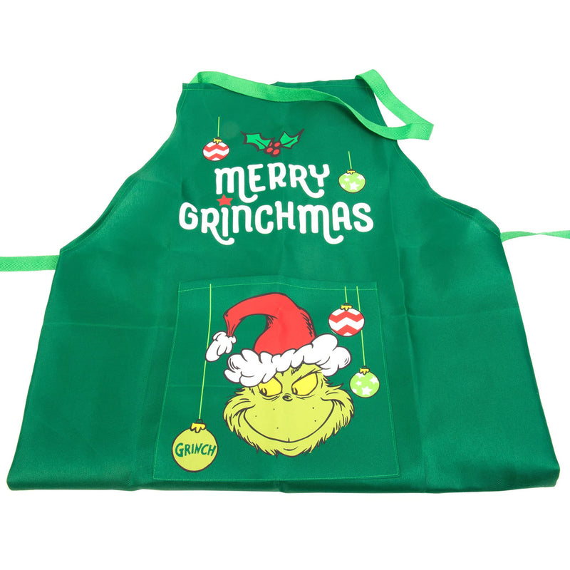 Fizz Creations The Grinch Weihnachtsschürze Mit dem Grinch-Design mit festlichem Merry Grinchmas Slogan Offiziell lizenziertes The Grinch Merchandise, grün, Einheitsgröße