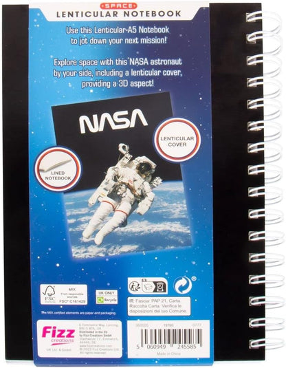 Fizz Creations NASA Lenticular Notebook. A5 NASA Inspired Notebook with 3D Lenticular Cover. Includes 188 Lined Pages.