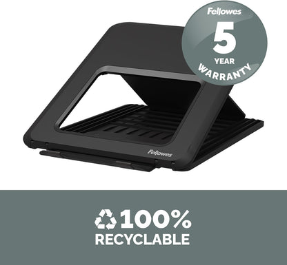 Fellowes Laptop-Ständer für den Schreibtisch - Breyta™ Verstellbarer, 100% recycelbarer Laptop-Ständer für zu Hause und Büro - 12 Höheneinstellungen - max. Monitorgröße 14", max. Gewicht 4KG