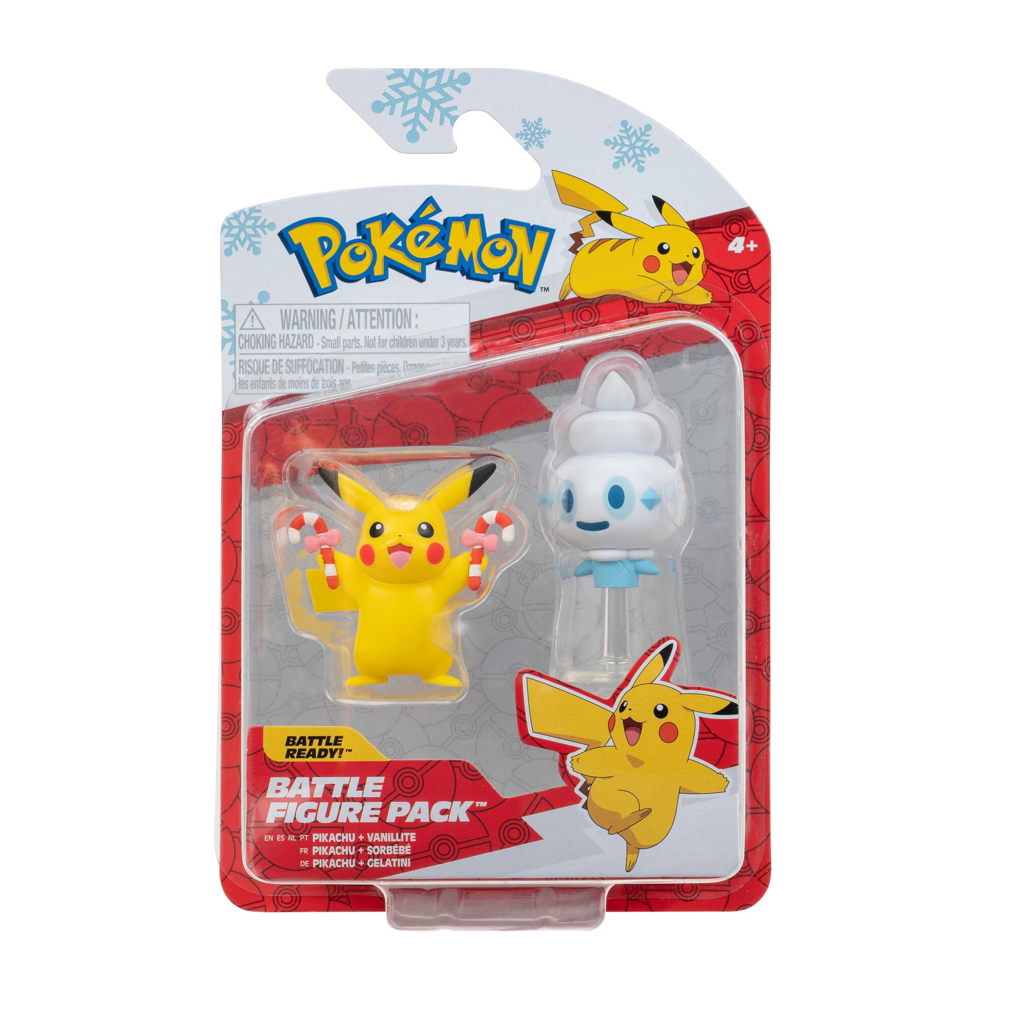 Pokemon Battle Figure 2 Pack - (Holiday Pikachu #5 & Vanillite with Stand) - W3 Mehrfarbig