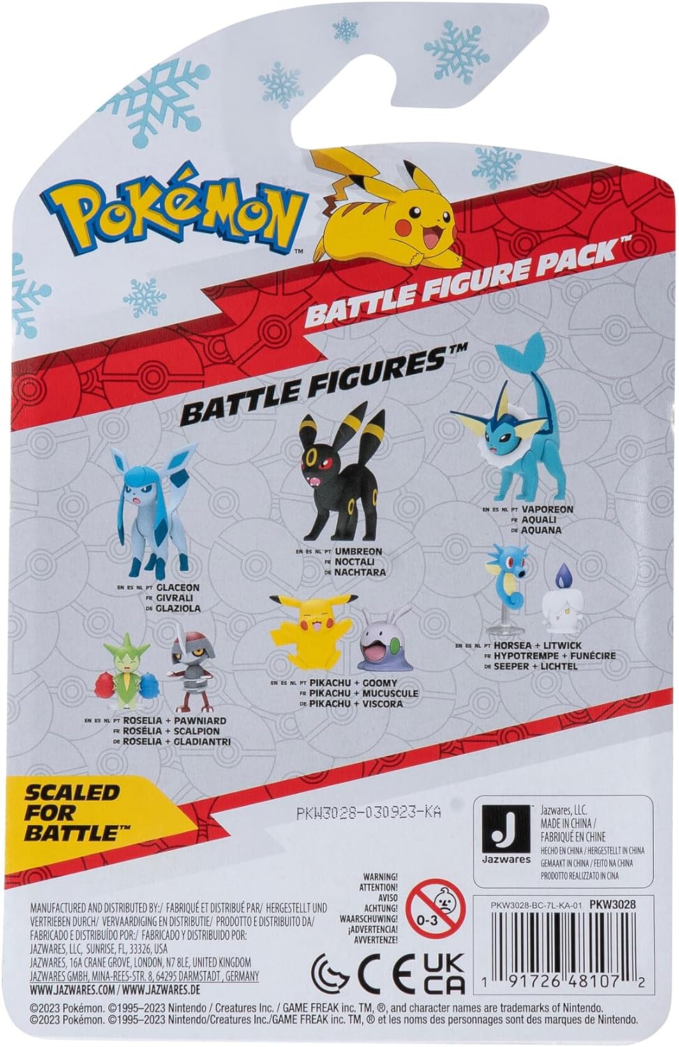 Pokemon Battle Figure 2 Pack - (Holiday Pikachu #5 & Vanillite with Stand) - W3 Mehrfarbig